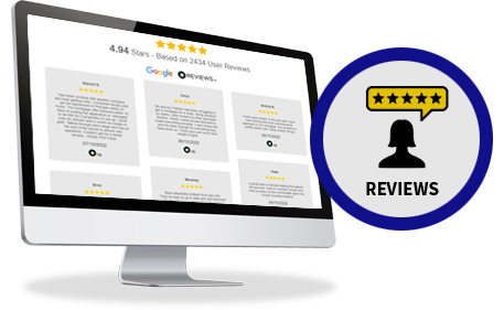 We can integrate your review scores and all your reviews into your website. Click to see examples.